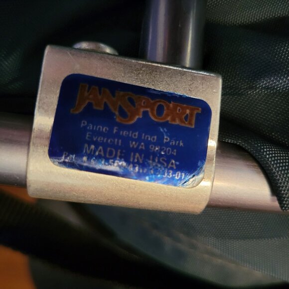 Vintage Jansport External Frame Backpack Blue Leather Patch Hiking Trail Backpac - Picture 2 of 16